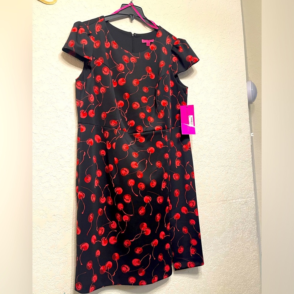 NWT Betsy Johnson Black Cherry Woman's Dress Size 16W